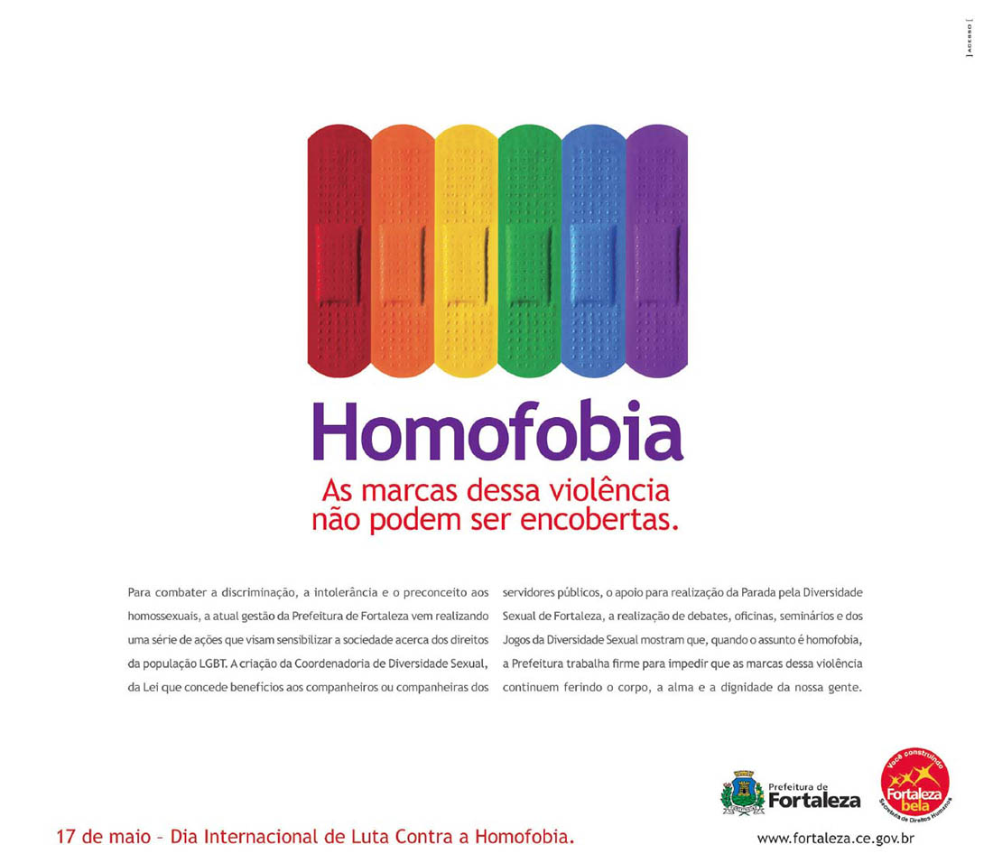  Anúncio da Prefeitura de Fortaleza no Dia Internacional de Luta&nbsp;contra a Homofobia