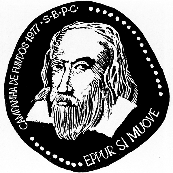   Galileu Galilei  e sua c&eacute;lebre frase &quot;eppur si muove&quot; (&quot;mas ela se move&quot;), s&iacute;mbolos da liberdade de pensamento, na identidade da campanha de fundos da SBPC  &nbsp;