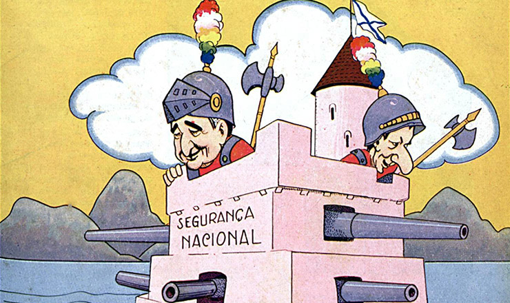  <strong> Charge de Storni sobre a Lei de Segurança Nacional.</strong> “Careta”, 23 de fevereiro de 1935