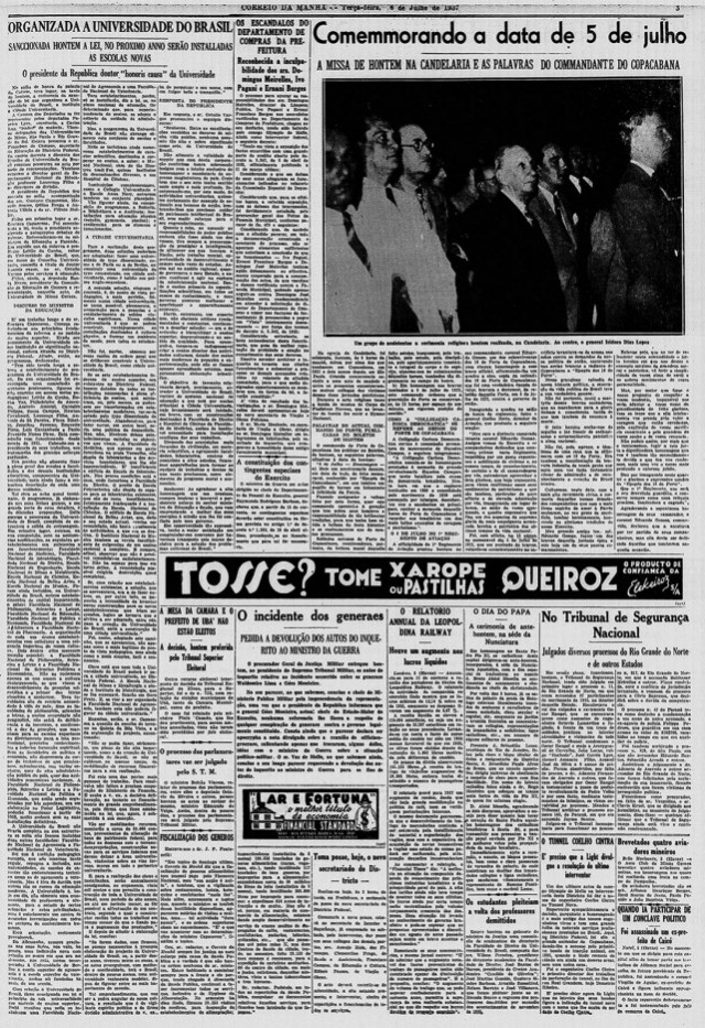   &nbsp;&quot;Correio da Manhã&quot; , edi&ccedil;&atilde;o de 6 de julho de 1937