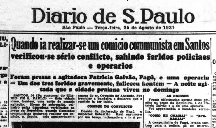  <strong> "Diario de S.Paulo", </strong> edição de 25 de agosto de 1931: sério conflito