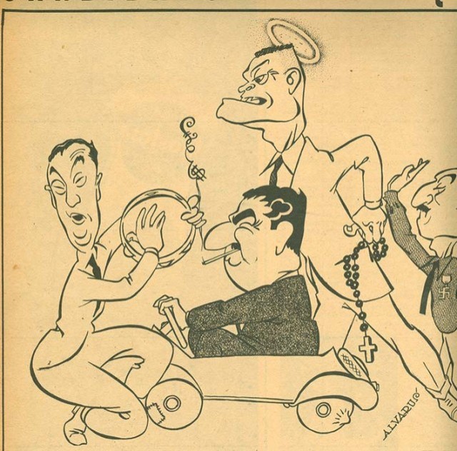   Caricaturas dos candidatos  nas eleições de 1955, feitas por Alvarus, na revista &quot;Manchete&quot;   