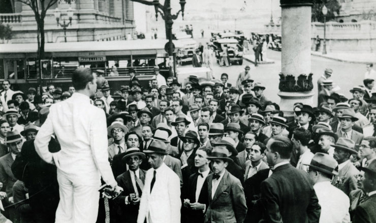  <strong>  Comício da Aliança Nacional Libertadora</strong> na Cinelêndia, Rio de Janeiro, 1935 