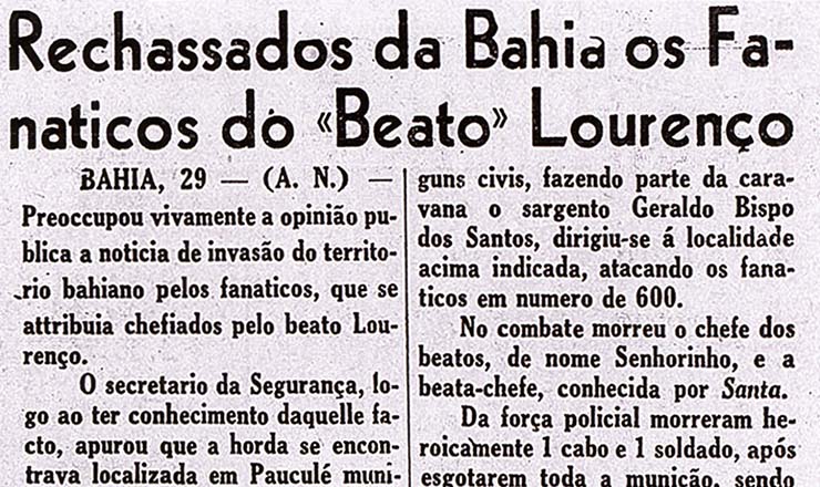  <strong> O massacre de Pau de Colher</strong> nas páginas do "Diario Carioca", 30 de janeiro de 1938