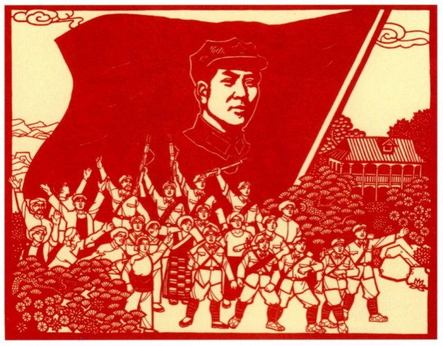   Cartaz &nbsp;registra deslocamento da Longa Marcha, iniciada em 1936, que culminaria com a vot&oacute;ria da Revolu&ccedil;&atilde;o Chinesa em 1949