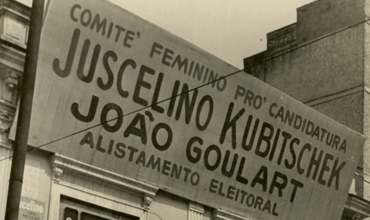  <strong> Fachada do comitê feminino </strong> da candidatura JK-Jango na Gávea, Rio de Janeiro 