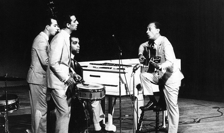  <strong> Os Cariocas </strong> em março de 1963. Criado em 1942, era um dos mais antigos grupos musicais do Brasil