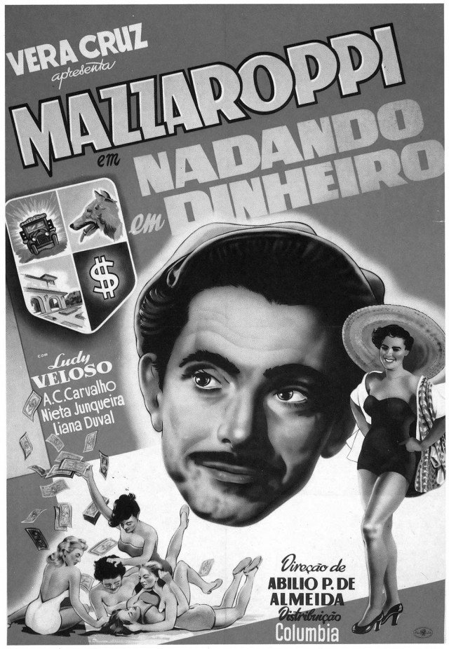   Cartaz do filme &quot;Nadando em Dinheiro&quot; (1952), de Ab&iacute;lio Pereira de Almeida