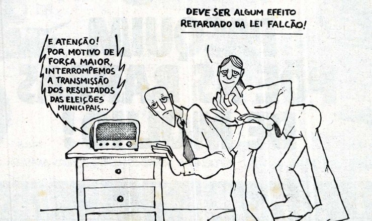  <strong> Charge de Marco</strong> publicada em "O Pasquim" nº 386, com data de capa de 19 a 25 de novembro de 1976