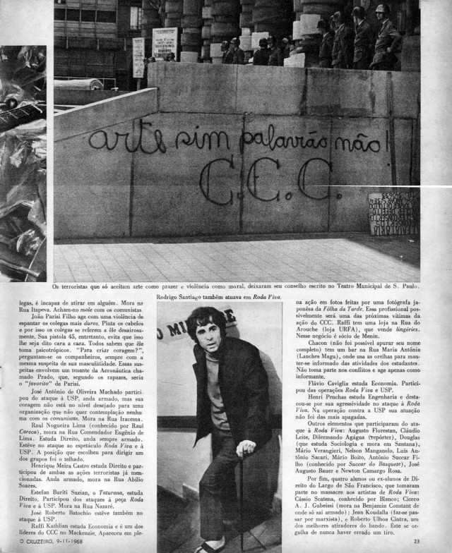   A revista O Cruzeiro  de novembro de 1968 traz reportagem sobre o Comando de Ca&ccedil;a aos Comunistas