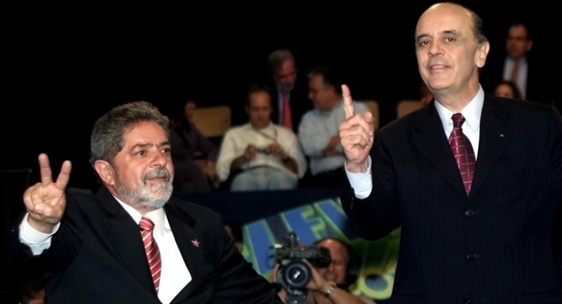  <strong> Lula e Serra no último debate</strong> entre os candidatos à Presidência da República realizado pela Rede Globo
