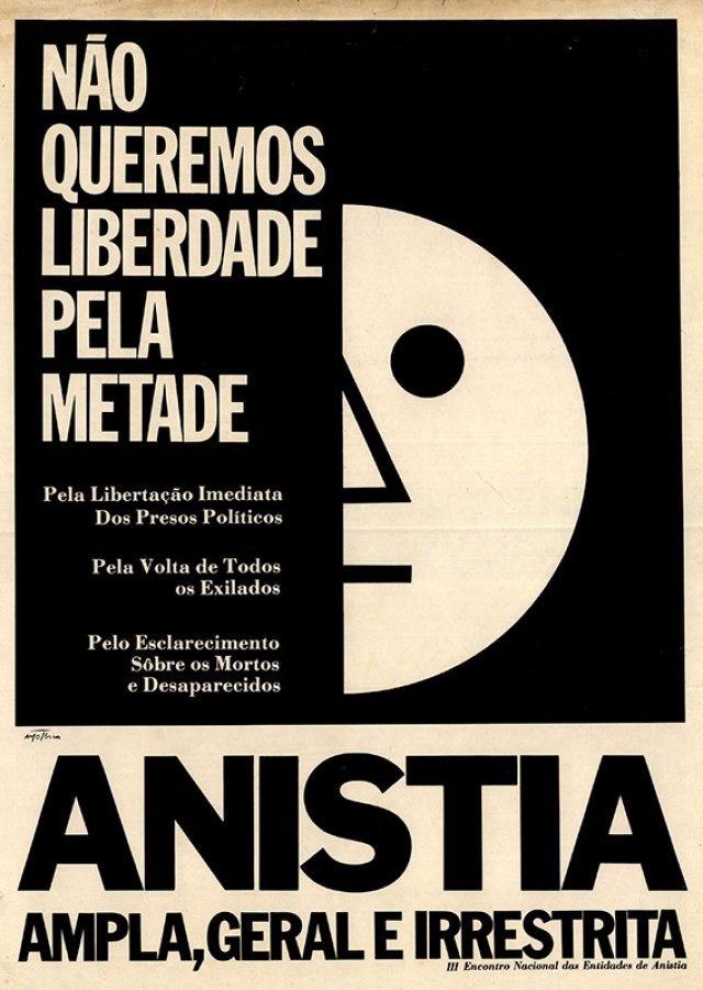  Cartaz de movimentos pr&oacute;-anistia ampla, geral e irrestrita