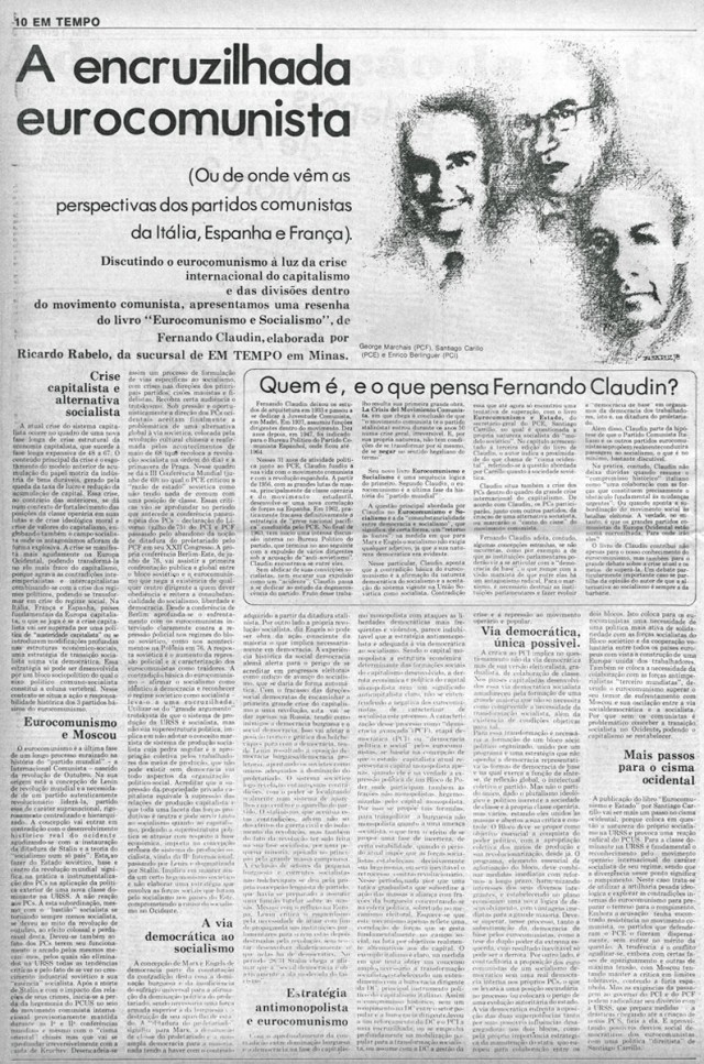  Jornal &quot;Em Tempo&quot;, de&nbsp;1&ordm; de maio de 1978, destaca o confronto entre empregados e empres&aacute;rios e a organiza&ccedil;&atilde;o do movimento sindical no pa&iacute;s