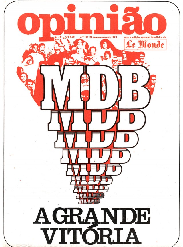  O jornal alternativo &quot;Opini&atilde;o&quot; destaca a campanha vitoriosa do MDB em 1974&nbsp;