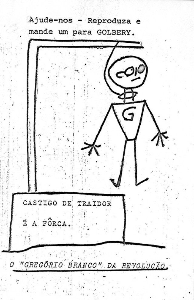  Panfleto ap&oacute;crifo distribu&iacute;do por inimigos de Golbery dentro das For&ccedil;as Armadas e dos &oacute;rg&atilde;os de intelig&ecirc;ncia