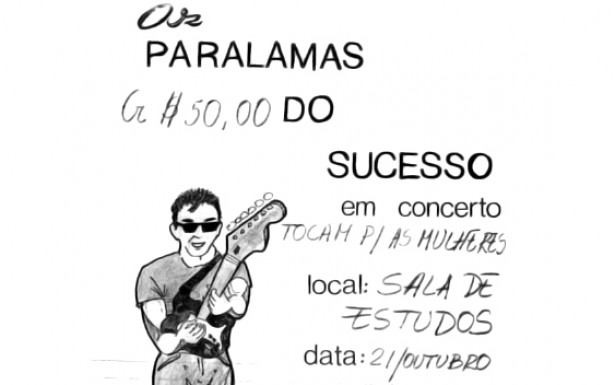  O improvisado cartaz evoca as condições em que o rock surgiu nos início dos anos 1980: feito à mão, direcionado a um público específico e com preço acessível.