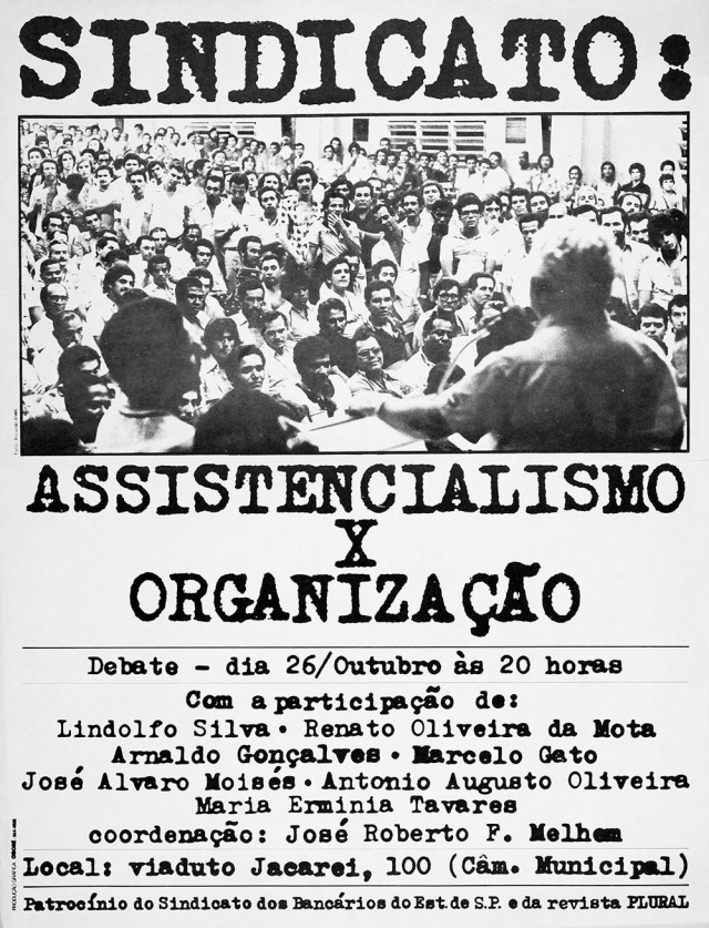  Cartaz divulga debate em S&atilde;o Paulo sobre reorganiza&ccedil;&atilde;o sindical&nbsp;