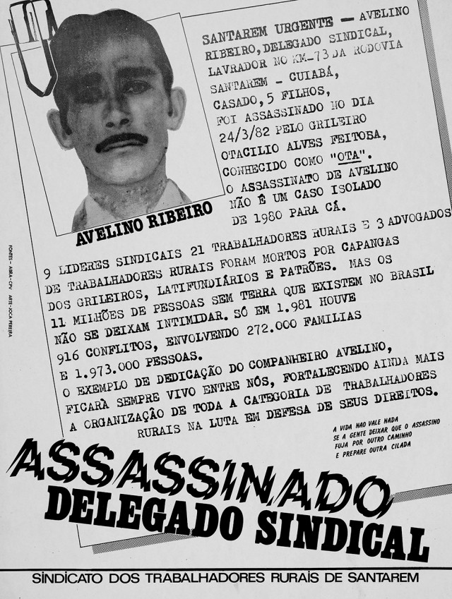   Cartaz denuncia viol&ecirc;ncia  contra o trabalhador na cidade