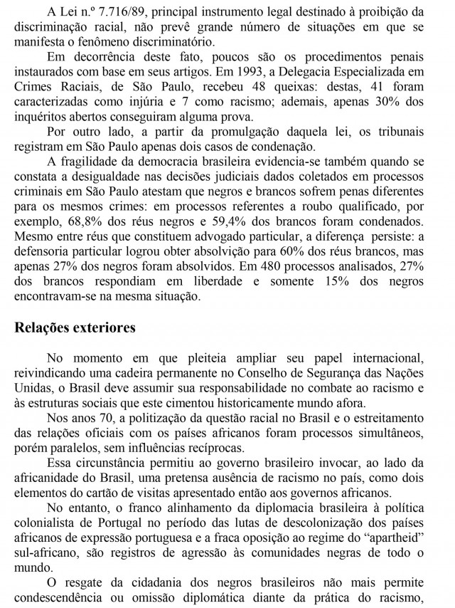  Documento entregue pelo movimento em novembro de 1995