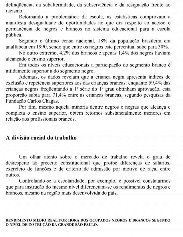  Documento entregue pelo movimento em novembro de 1995